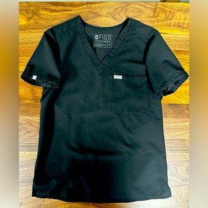 Figs Catarina One-Pocket Scrub Top XS Black